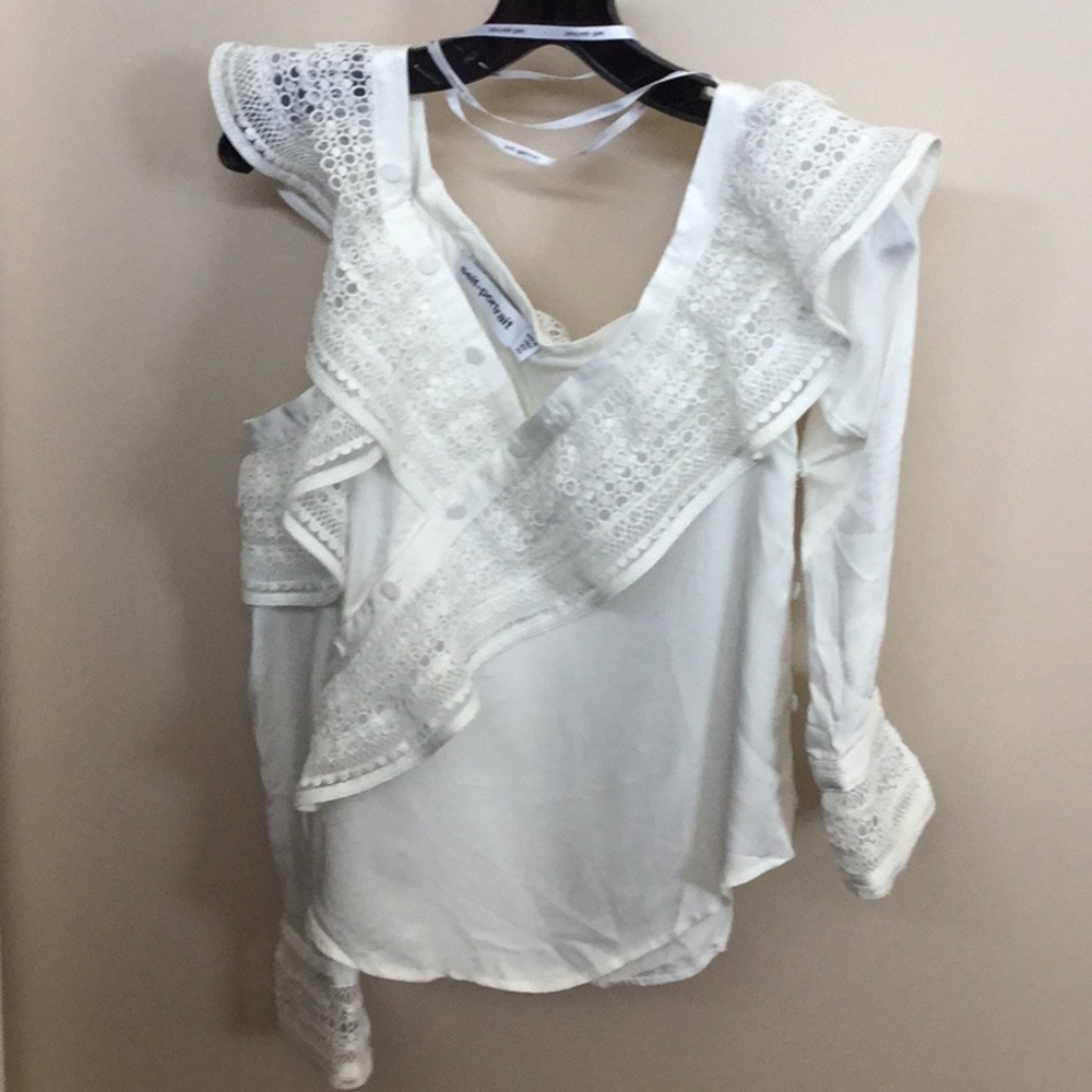 Self Portrait off shoulder White Blouse